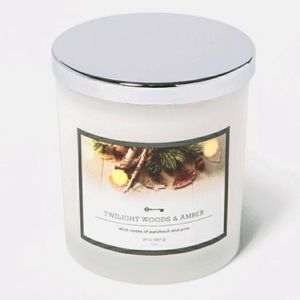 NEW Twilight Woods & Amber Milky Glass Jar Candle
